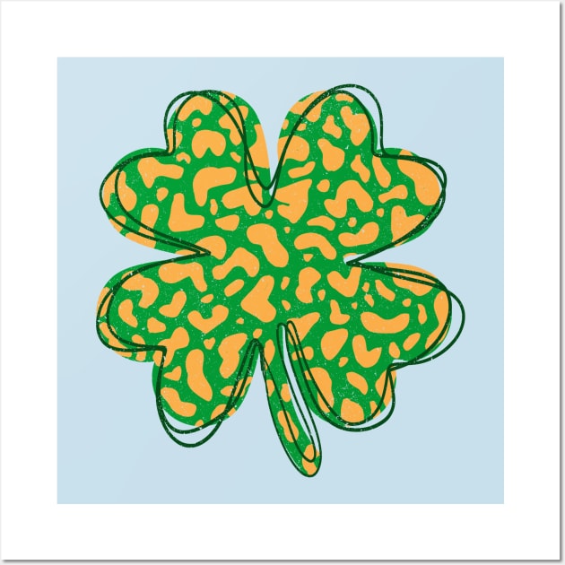 Leopard Shamrock Clover Wall Art by PunTime